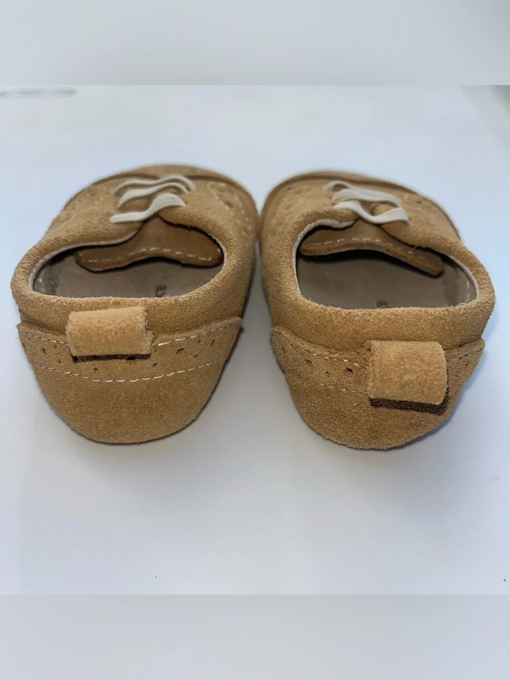 NWOT Littlest Prince Couture Tan Suede Baby Shoes - Size 4